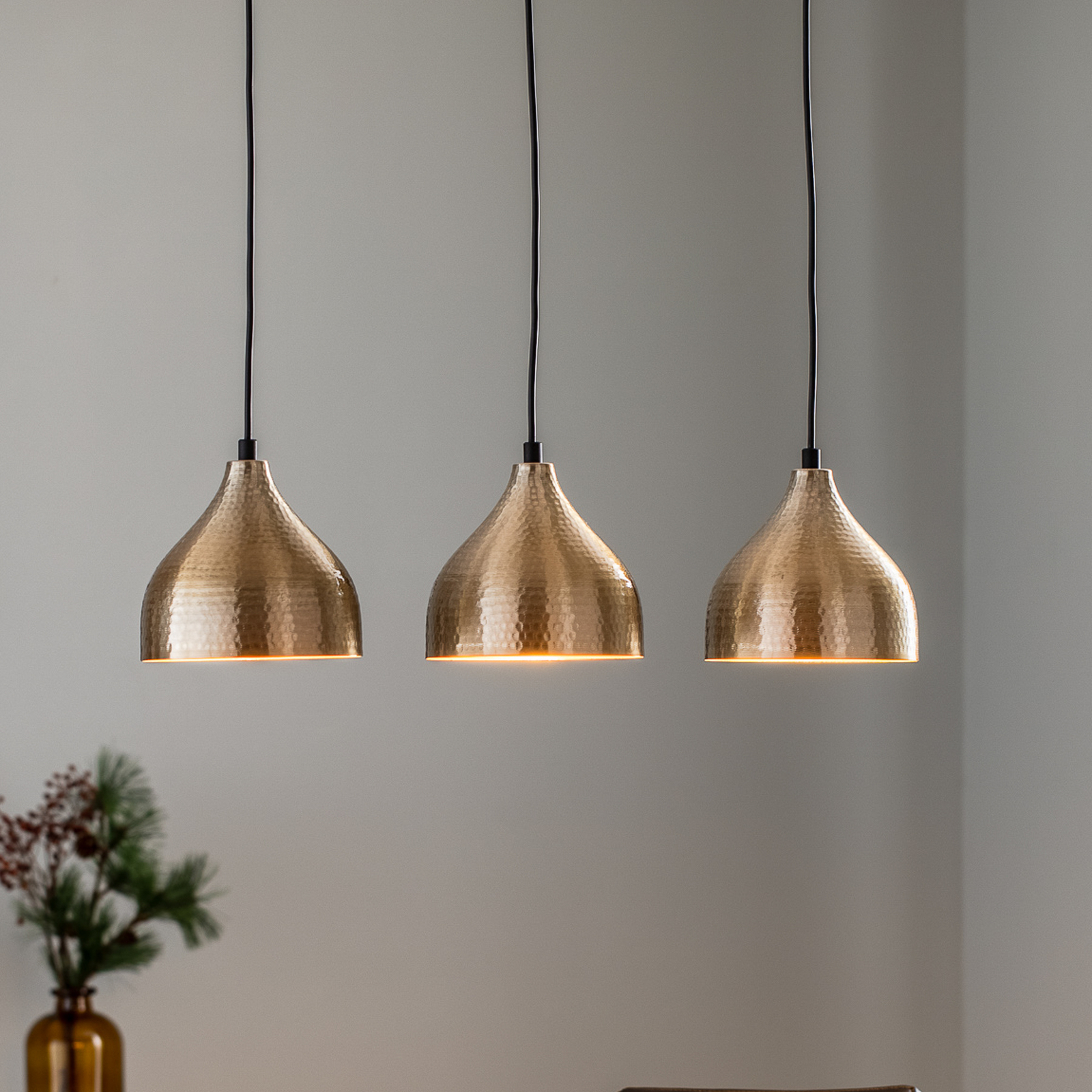 Tattoo 6212 3-bulb pendant light linear gold